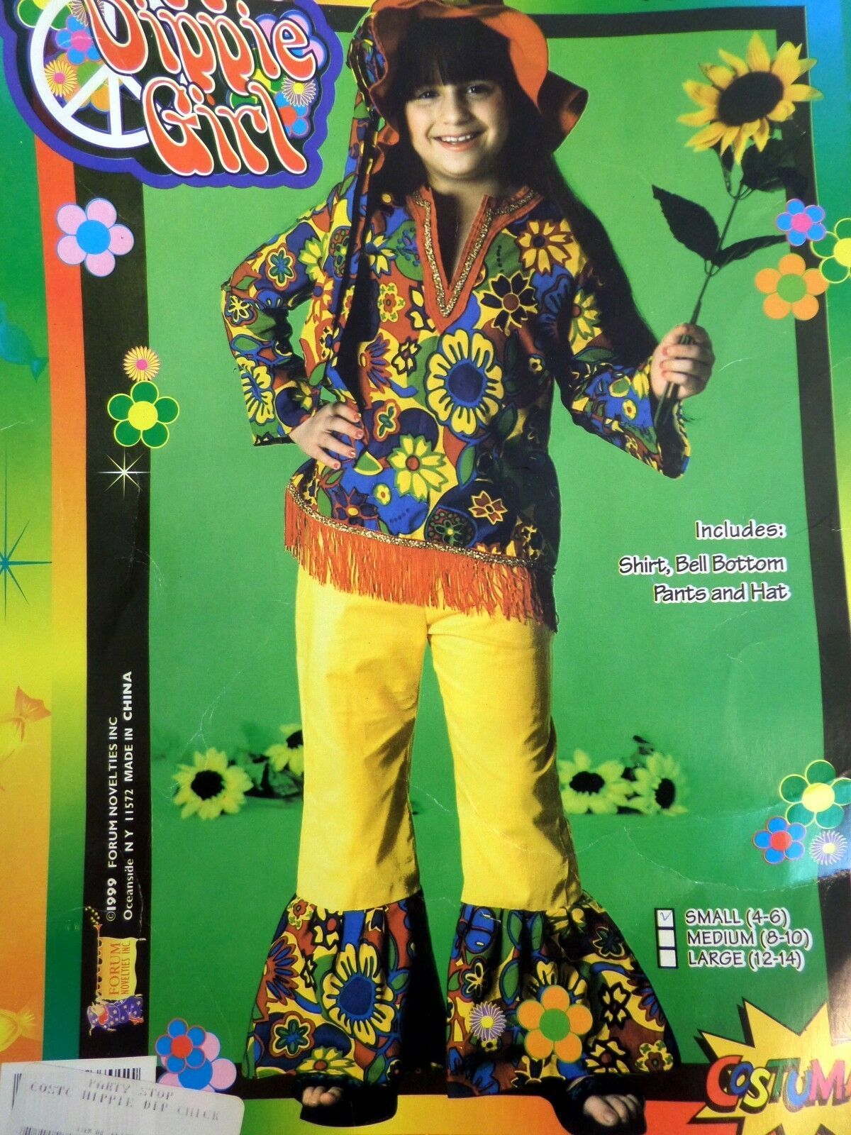 Hippie Dippie Girl's 60's 70's Child Costume Medium