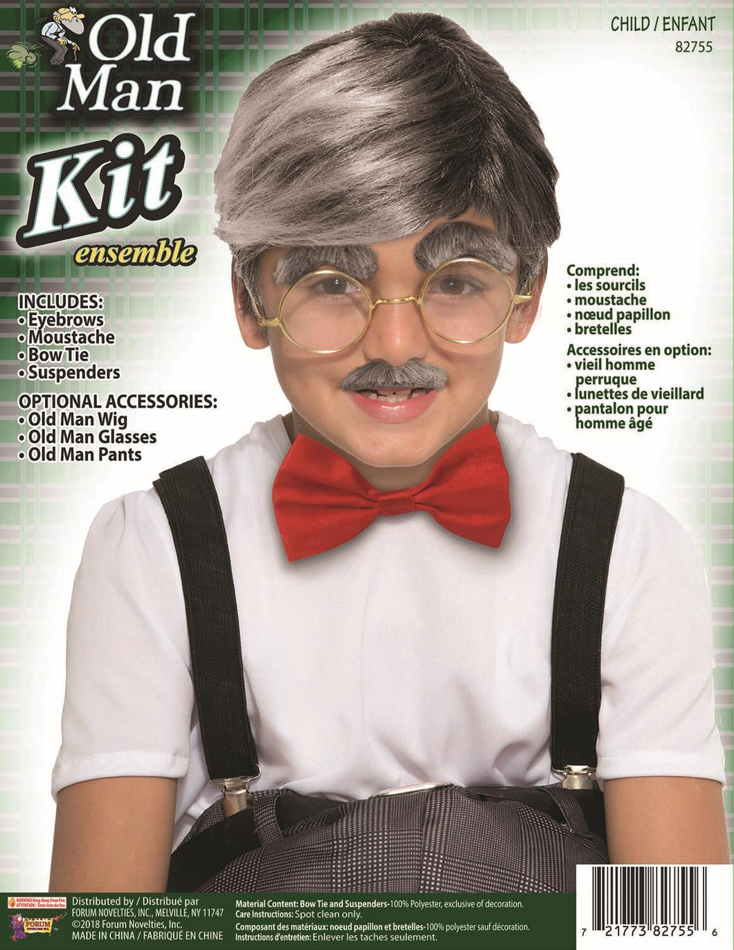 Child Old Man Kit Boys 100 Days of School Costume Kit