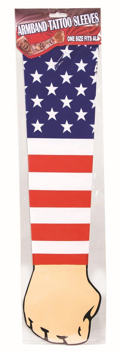 American Flag Patriotic Red, White and Blue Party Tattoo Sleeves