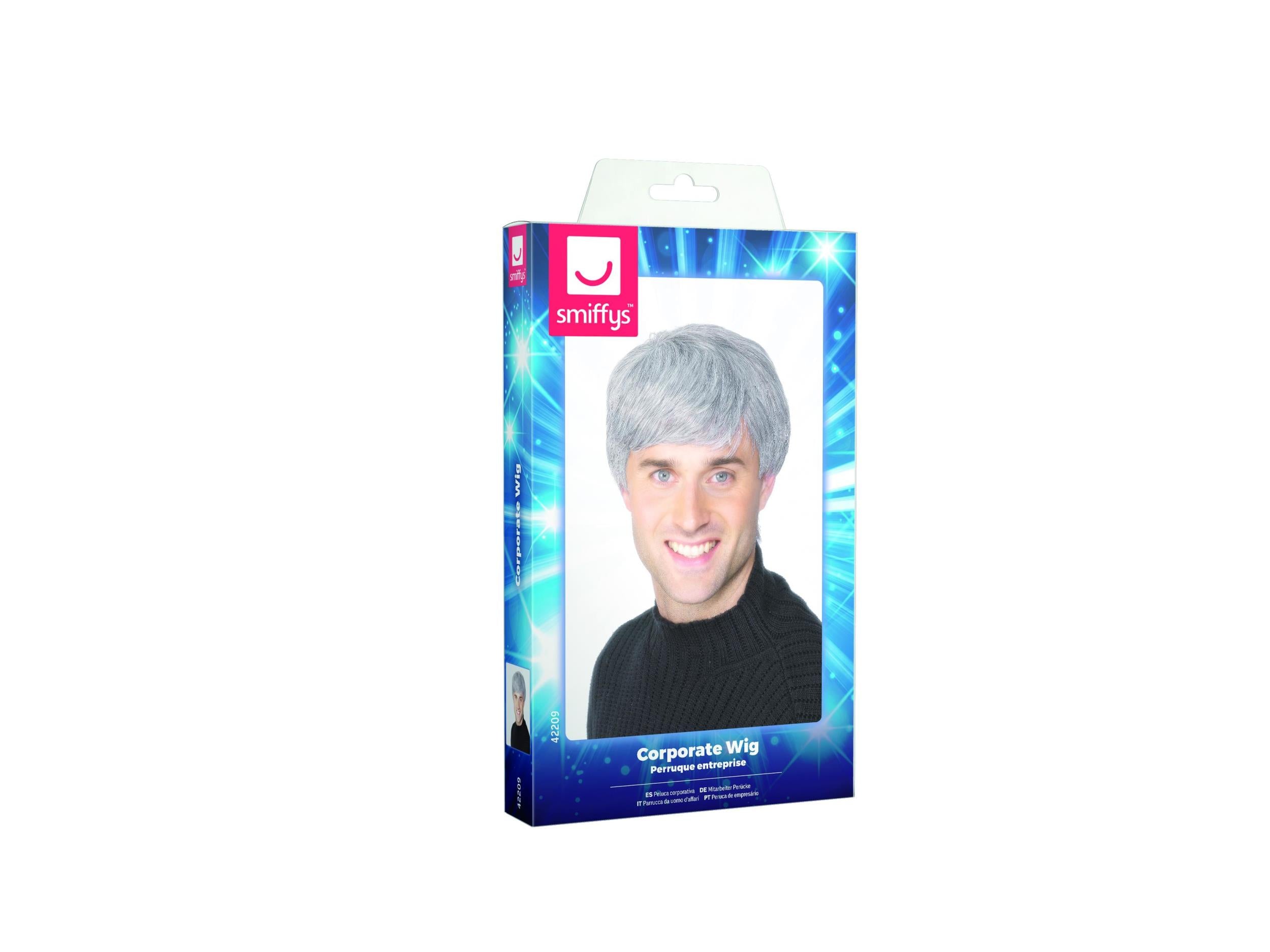 Smiffy's Men's Grey Corporate Modern Male Wig