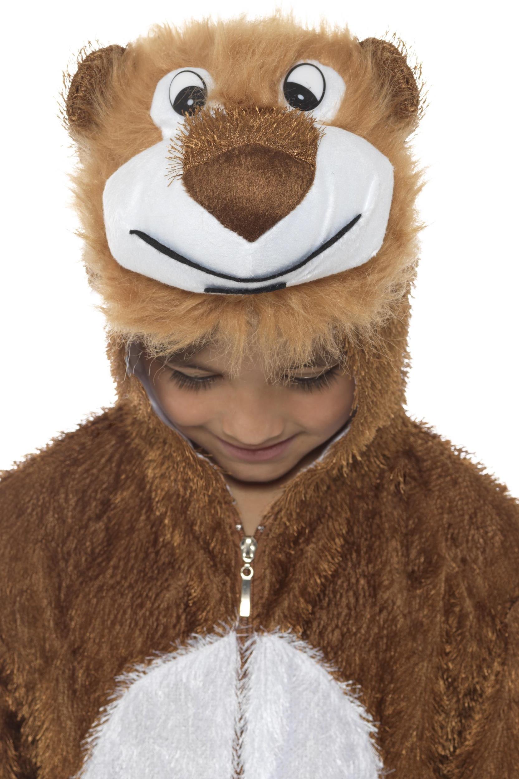 Lion Jumpsuit With Attached Hood Child Jungle Costume Medium