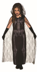 Graveyard Spirit Black Skeleton Dress Child Costume Size Small 4-6
