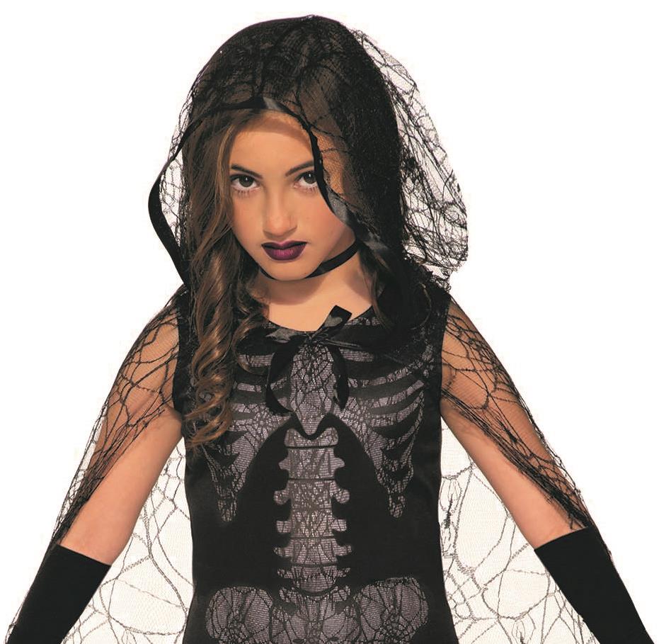 Graveyard Spirit Black Skeleton Dress Child Costume Size Small 4-6