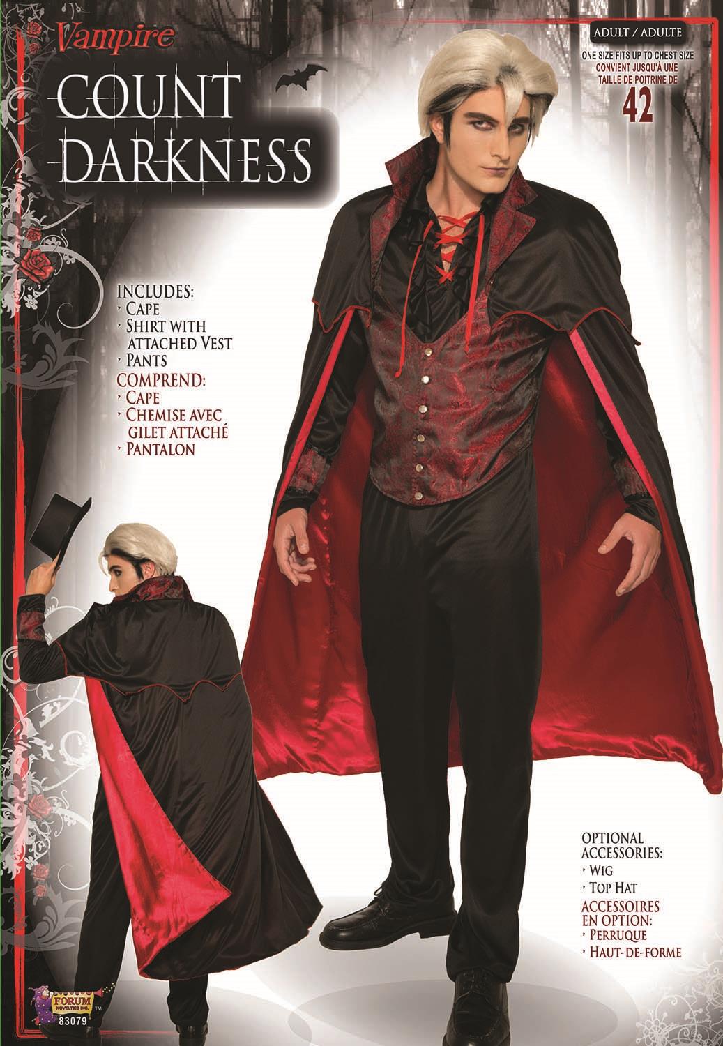 Count Darkness Red and Black Modern Vampire Costume