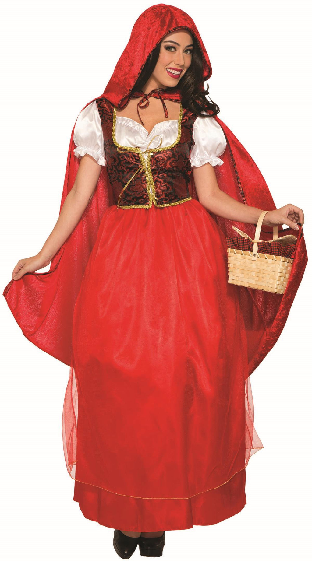 Classic Red Riding Hood Dress and Cape Adult Costume Standard Size 14-16