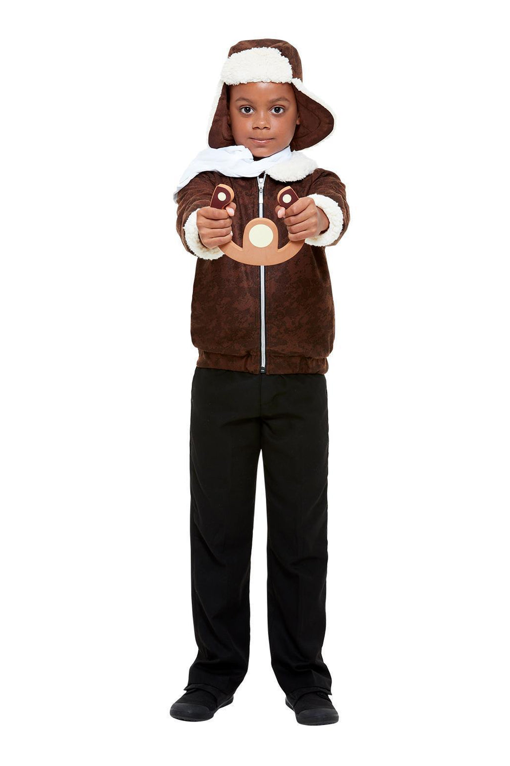 WW1 Child Aviator Pilot Costume Brown Medium