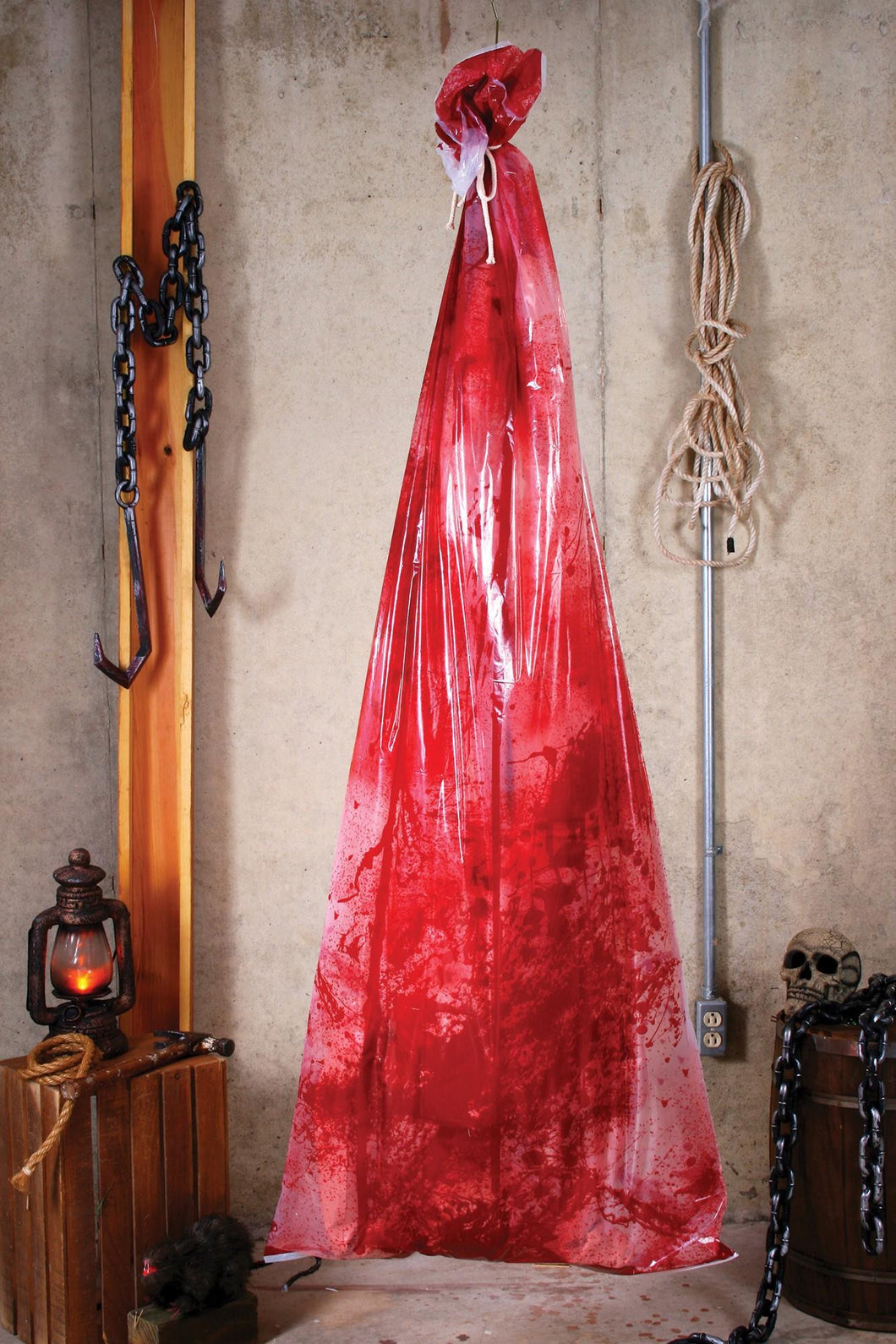 6ft. Bloody Body in a Bag Halloween Party Haunted House Decoration Prop