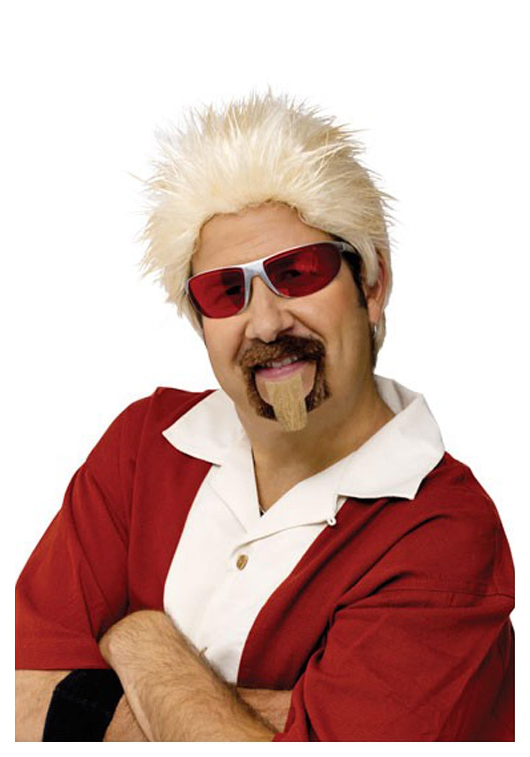 Celebrity Chef Guy Fieri Blonde Spiky Wig and Goatee