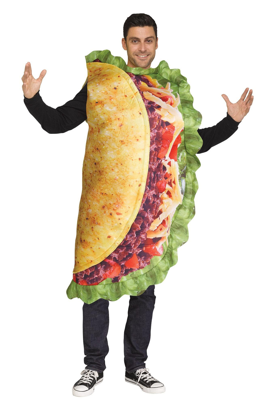 Festive Screen Print Taco Adult Mexican Food Costume