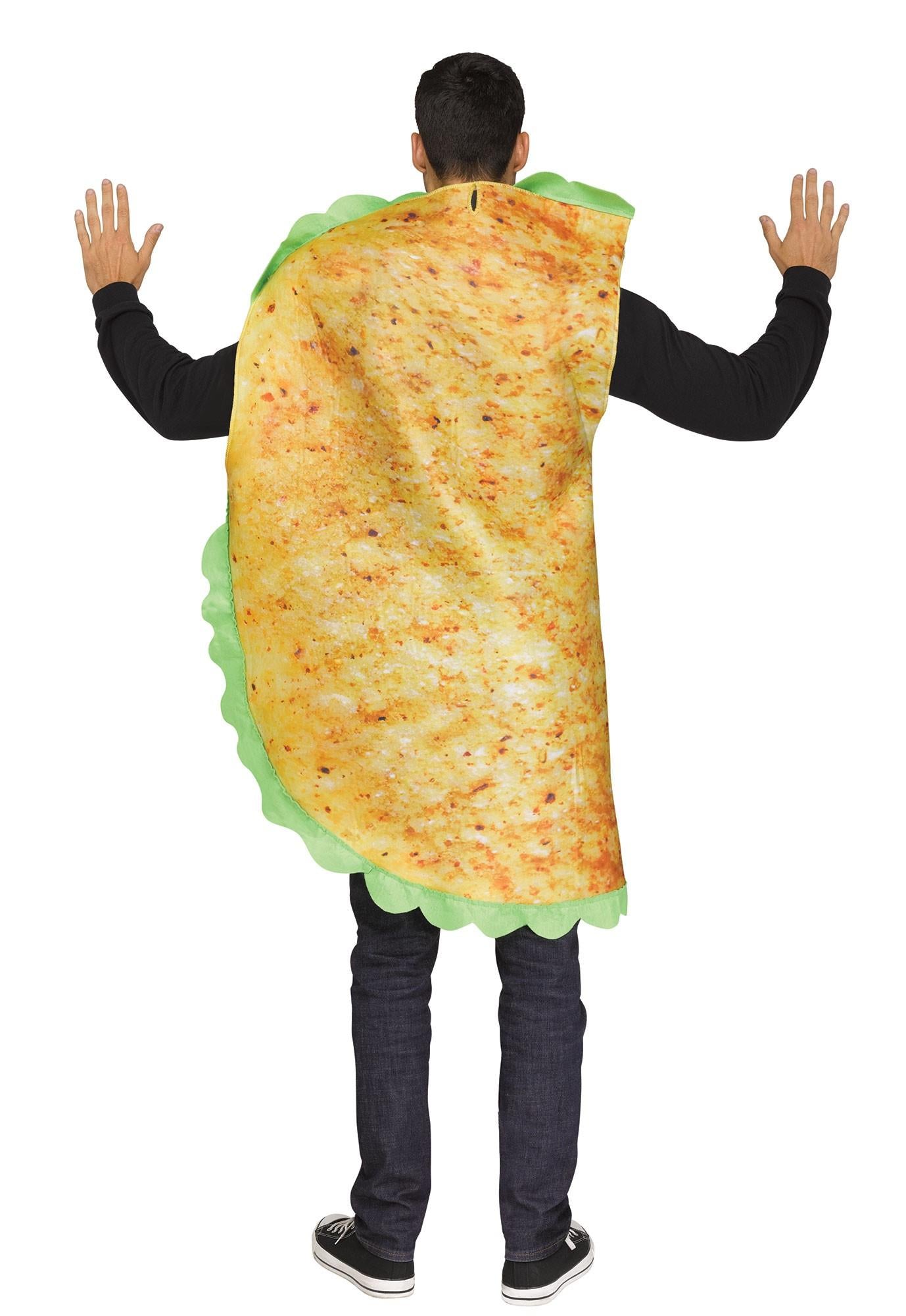 Festive Screen Print Taco Adult Mexican Food Costume