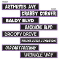 4-Pack Over-the-Hill Street Sign Cutouts