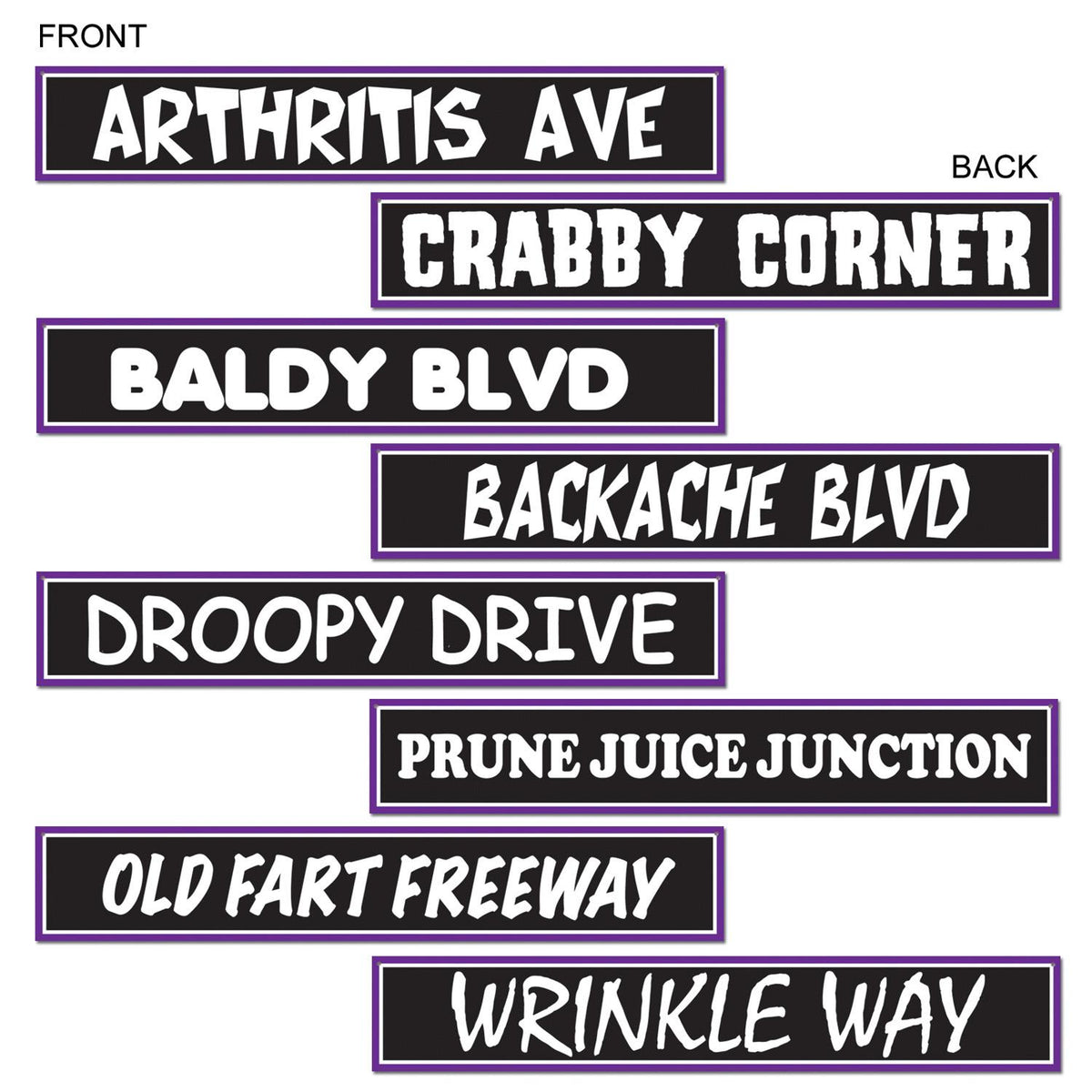 4-Pack Over-the-Hill Street Sign Cutouts