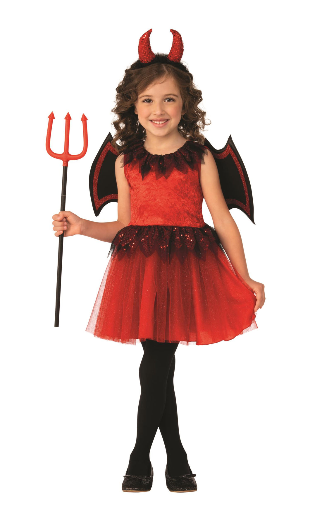 Red Classic Cute Devil Girl Dress Costume Small 4-6