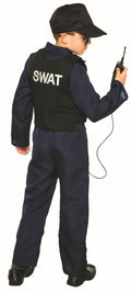 Police Swat Navy Blue Jumpsuit Costume Medium 8-10