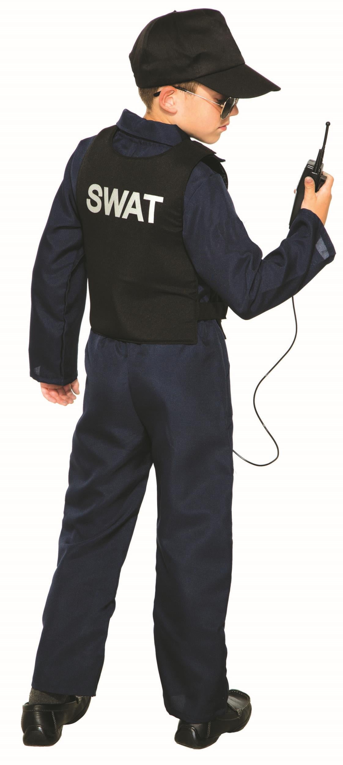 Police Swat Navy Blue Jumpsuit Costume Medium 8-10