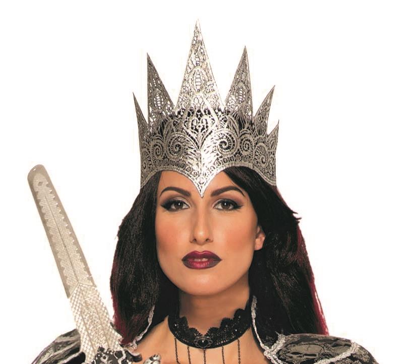 Dark Royalty Silver Lace Queen Crown Costume Crown