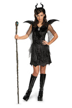 Load image into Gallery viewer, Maleficent Christening Black Disney Gown Deluxe Teen Costume 7-9
