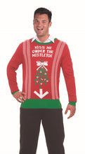 Load image into Gallery viewer, Forum Novelties Festive Ugly Christmas Sweater Kiss Me Mistletoe LG
