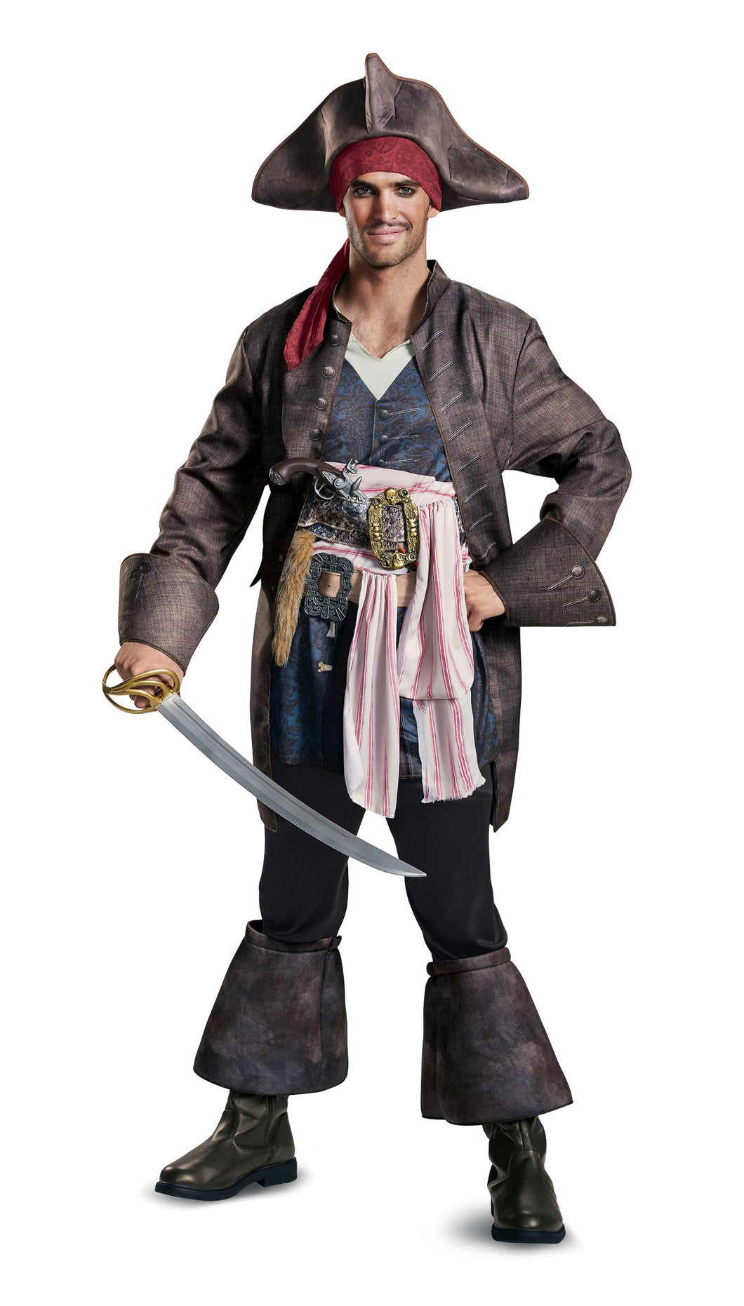Disguise Men's Captain Jack Sparrow Pirate Costume XL