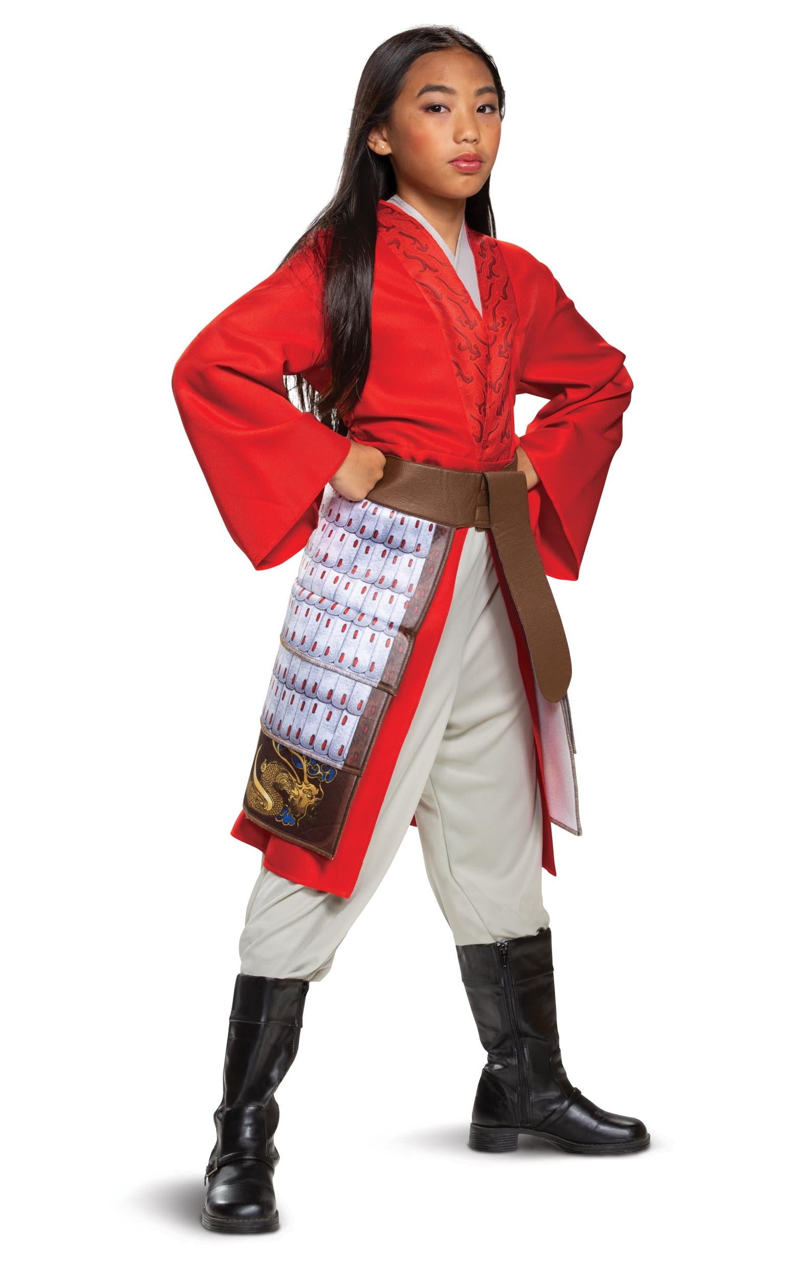 Mulan Hero Red Girls Princess Dress Disney Toddler Costume 3T-4T