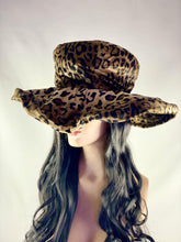Load image into Gallery viewer, Cheetah Leopard Print Pimpette Lady Pimp Costume Hat
