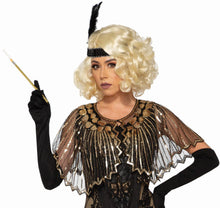 Load image into Gallery viewer, Black Roaring 20&#39;s Sequin Shawl Flapper Costume Accessory
