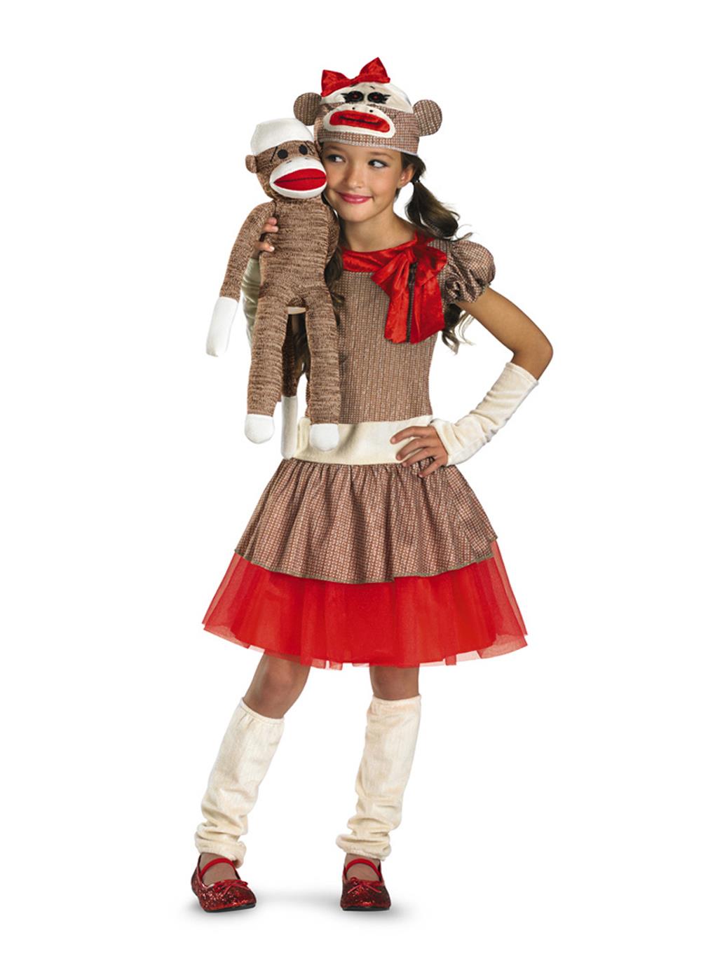 Sock Monkey Girl Child Costume Size Small 4-6