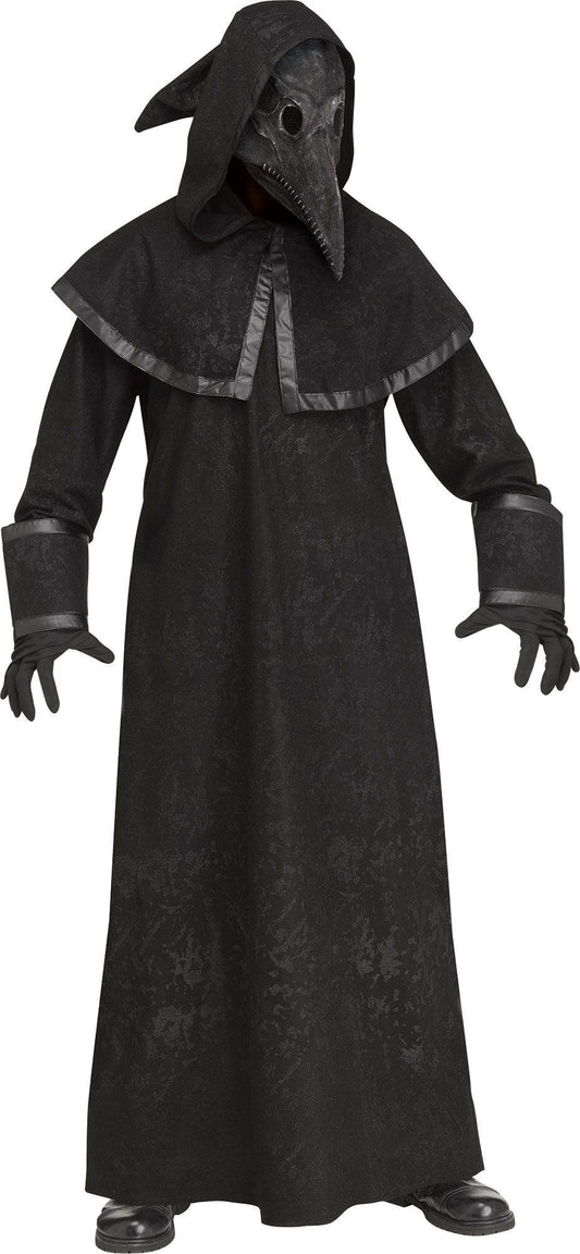 Black Plague Doctor Robe and Mask Adult Costume