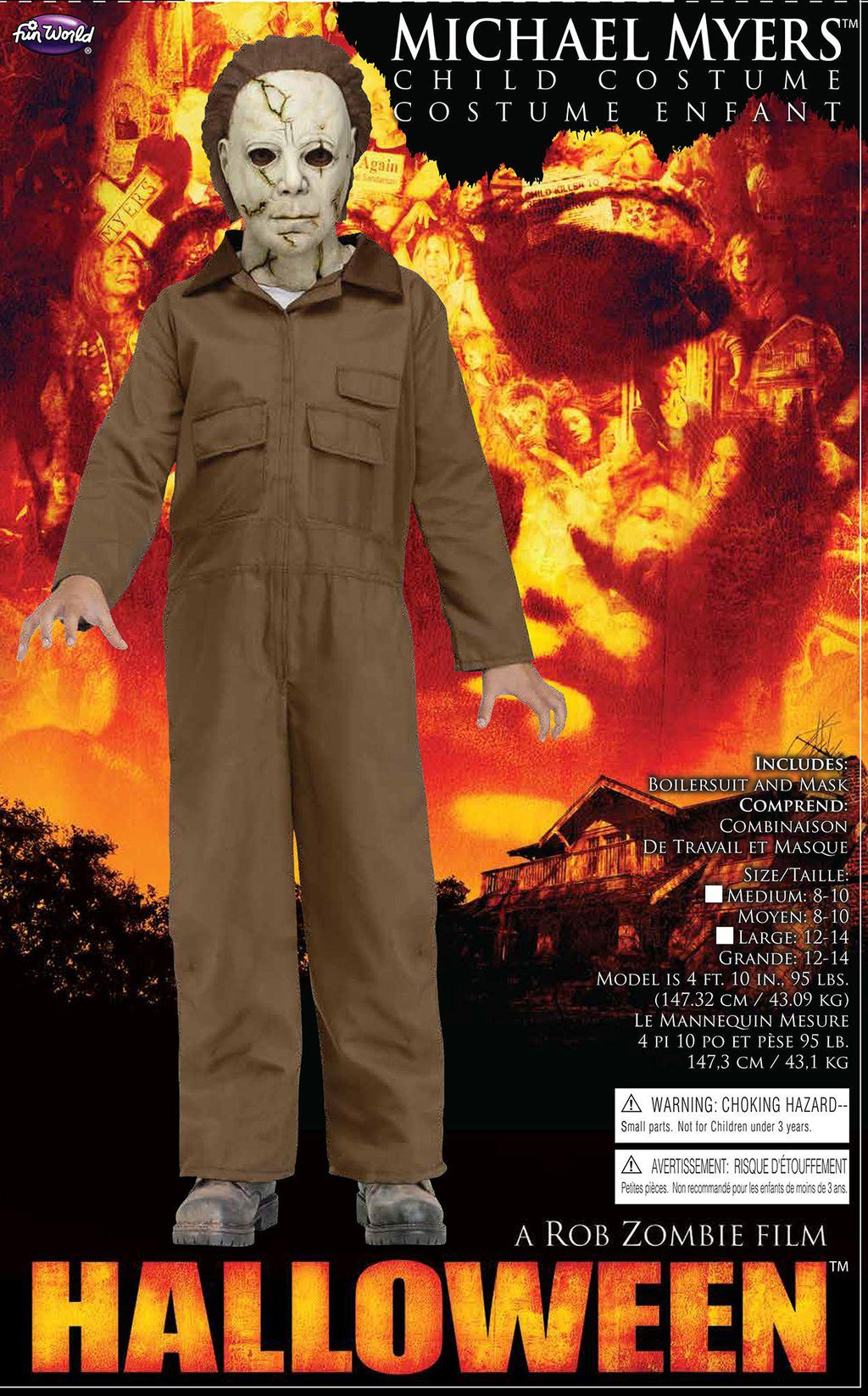 Rob Zombie Michael Myers Halloween Child Costume Medium 8-10