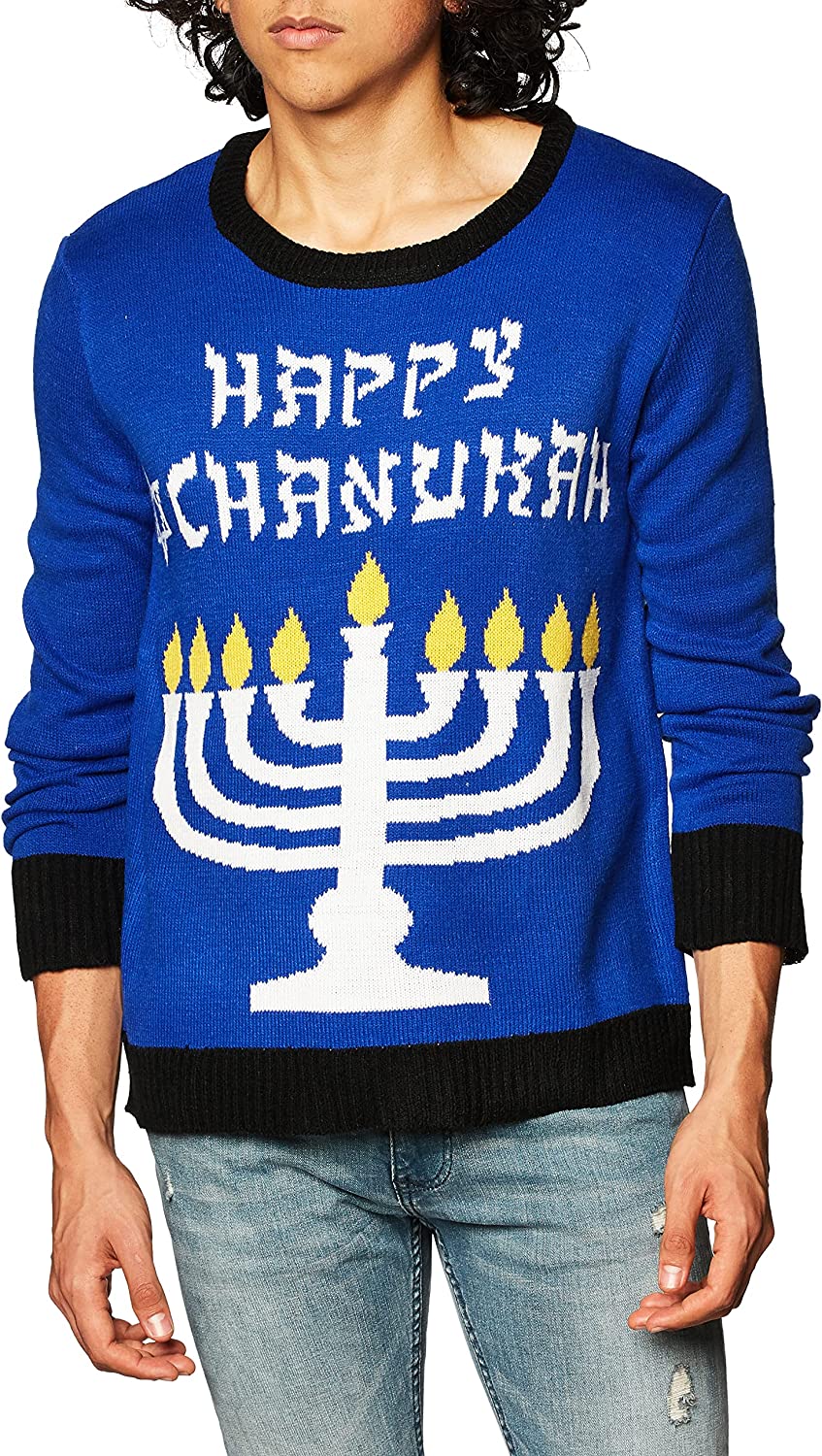 Chanukah Hanukkah Ugly Christmas Sweater Holiday Festive Large