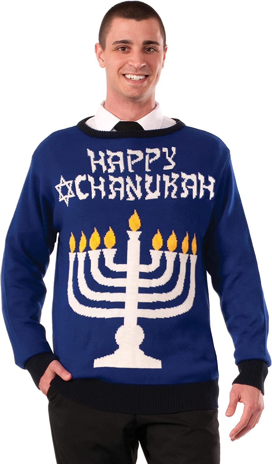 Chanukah Hanukkah Ugly Christmas Sweater Holiday Festive Large