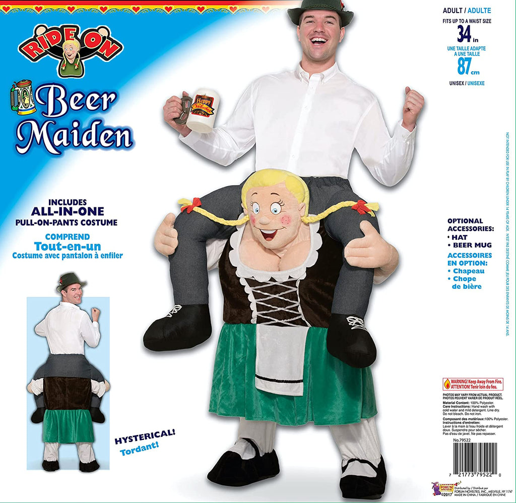 Forum Men's Ride on Beer Maiden Octoberfest Deluxe Adult Shoulder Rider Costume