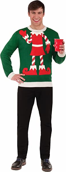 Elf Ugly Christmas Sweater Holiday Festive Small