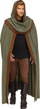 Load image into Gallery viewer, Woodland Warrior Robin Hood Cloak Adult Green Medieval Cape

