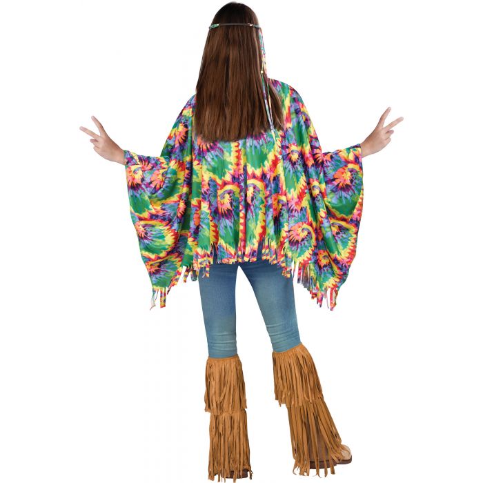 Hippie Poncho and Head Tie Child Tie Dye Costume