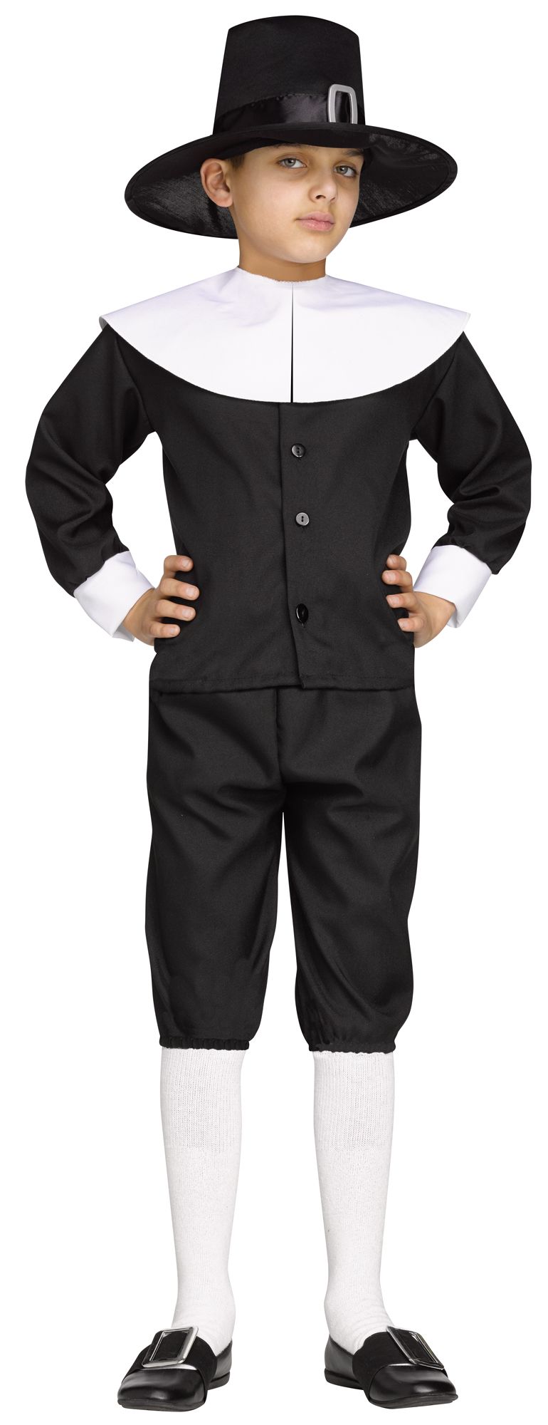 Pilgrim Boy Thanksgiving Child Costume Large 12-14