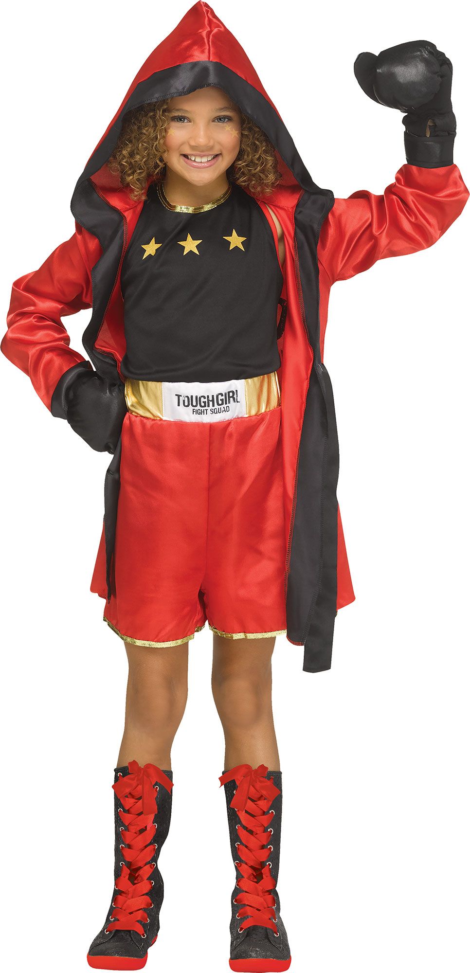 Tough Girl Red Boxer Child Costume Size Large 12-14