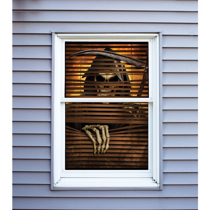 36" Window Cover Creeper Grim Reaper Decoration Halloween Prop