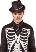 Skeleton Bone Fedora Hat Costume Accessory Adult Size