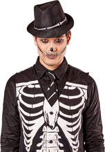 Load image into Gallery viewer, Skeleton Bone Fedora Hat Costume Accessory Adult Size

