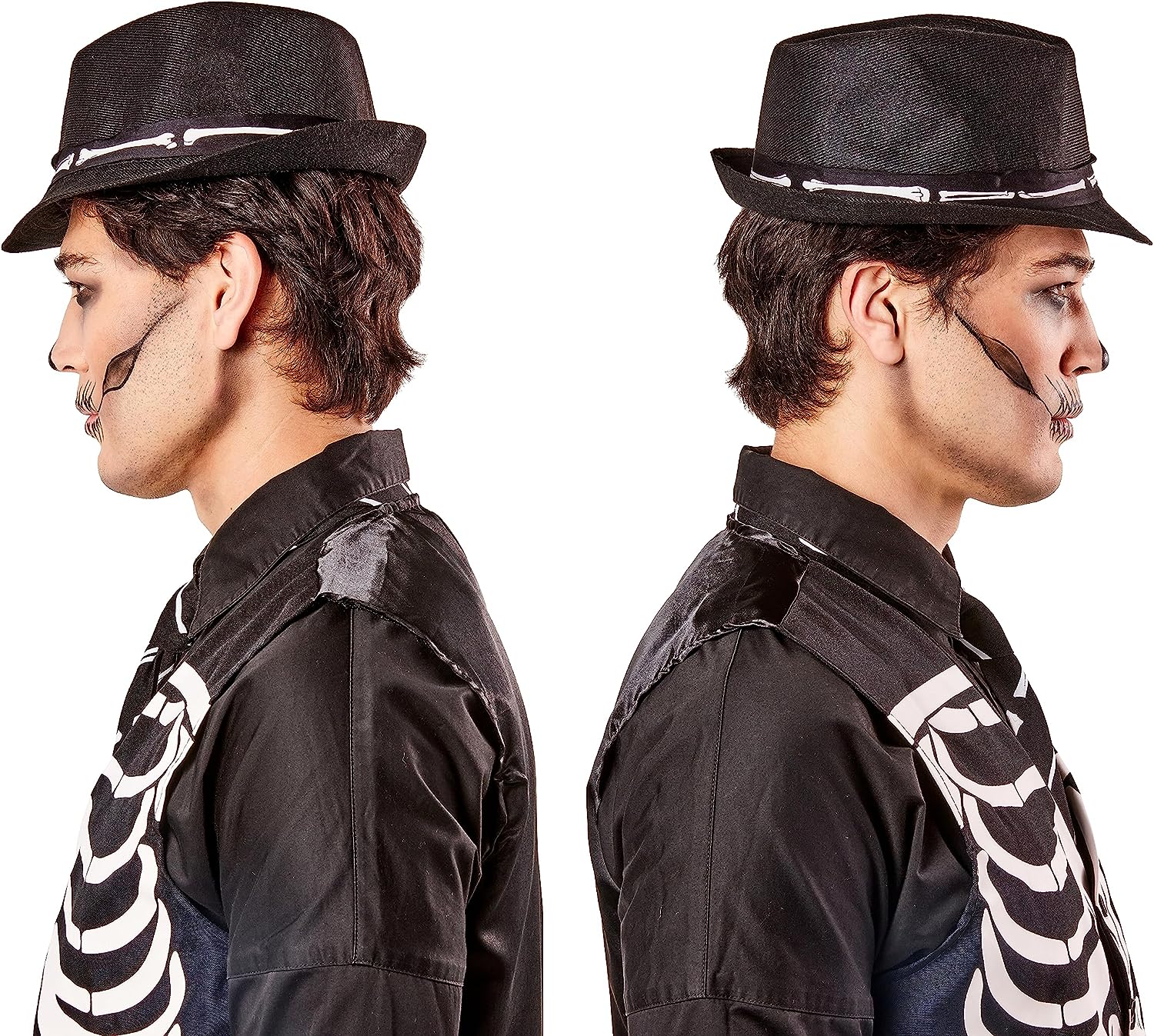 Skeleton Bone Fedora Hat Costume Accessory Adult Size