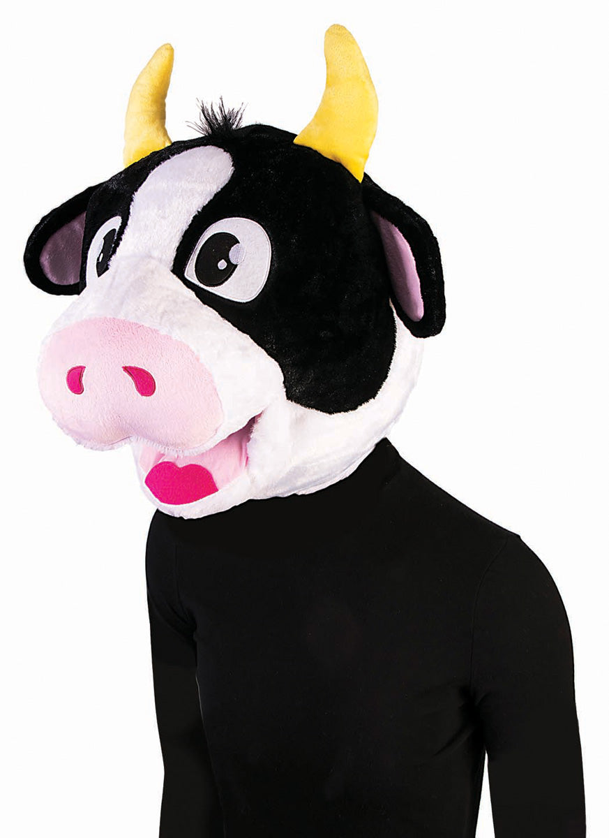 Large Plush Cow Bull Mascot Head Mask