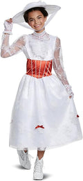 Mary Poppins White Dress Girls Deluxe Child Costume Small 4-6