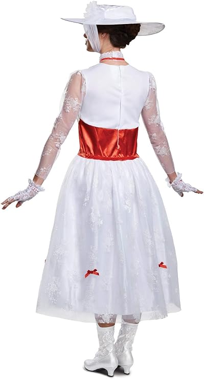 Mary Poppins White Dress Girls Deluxe Child Costume Small 4-6