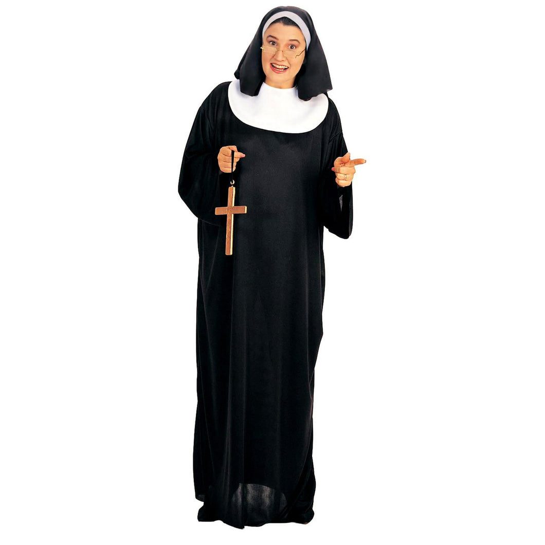 Adult Nun Plus Size Full Figure Scary Costume Dress 16-20