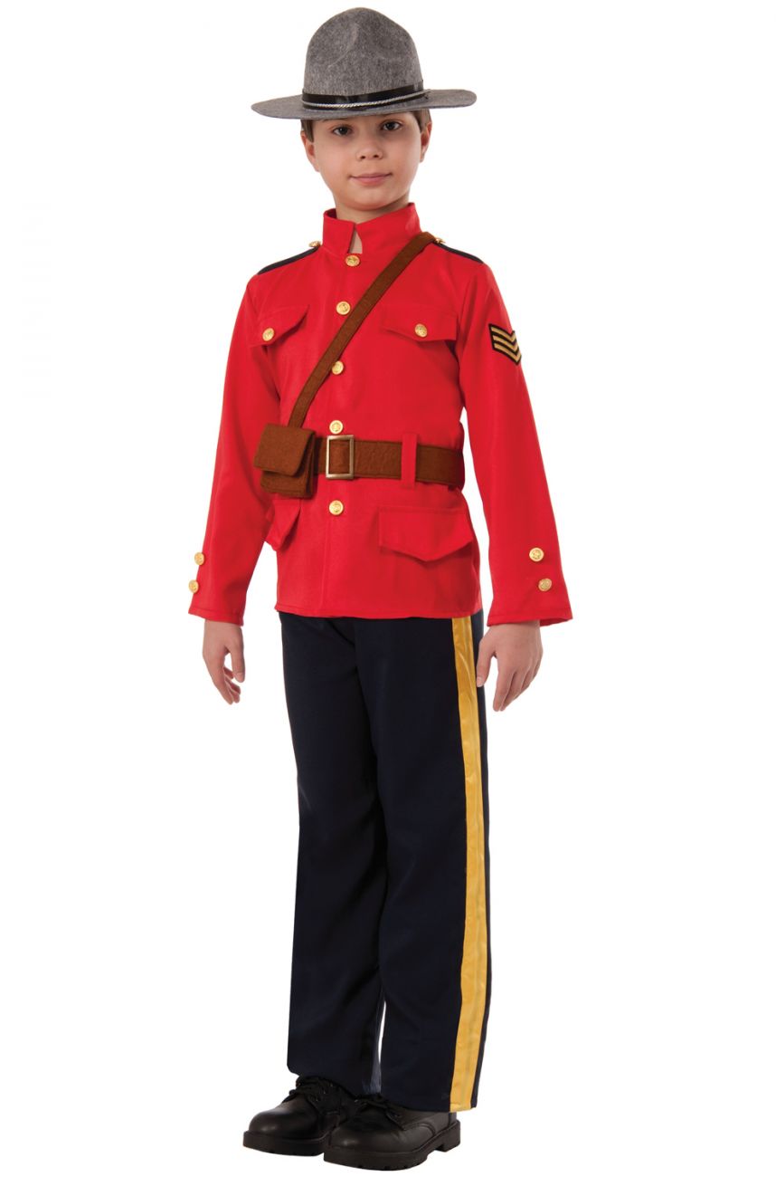 Mountie Canadian Mounted Police Child School Report Costume Large