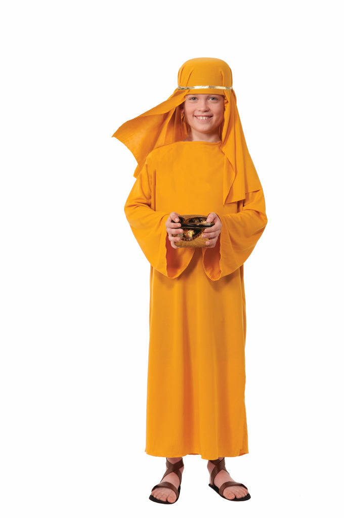 Gold Wiseman Shepherd Robe Child Biblical Costume Medium