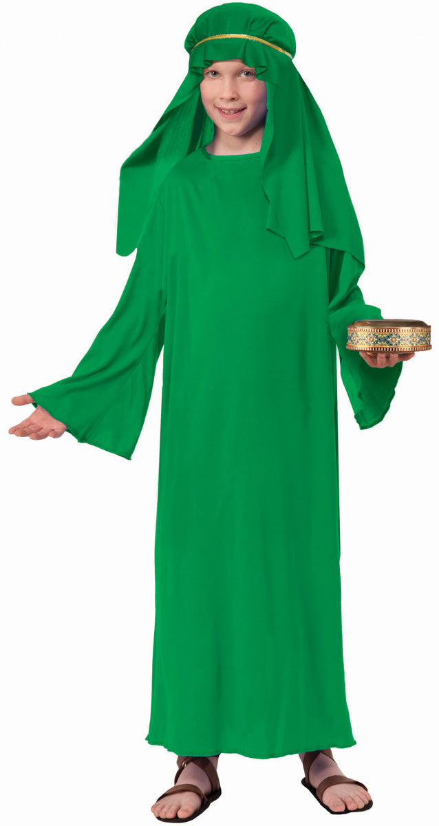 Green Wiseman Shepherd Robe Child Biblical Costume Large