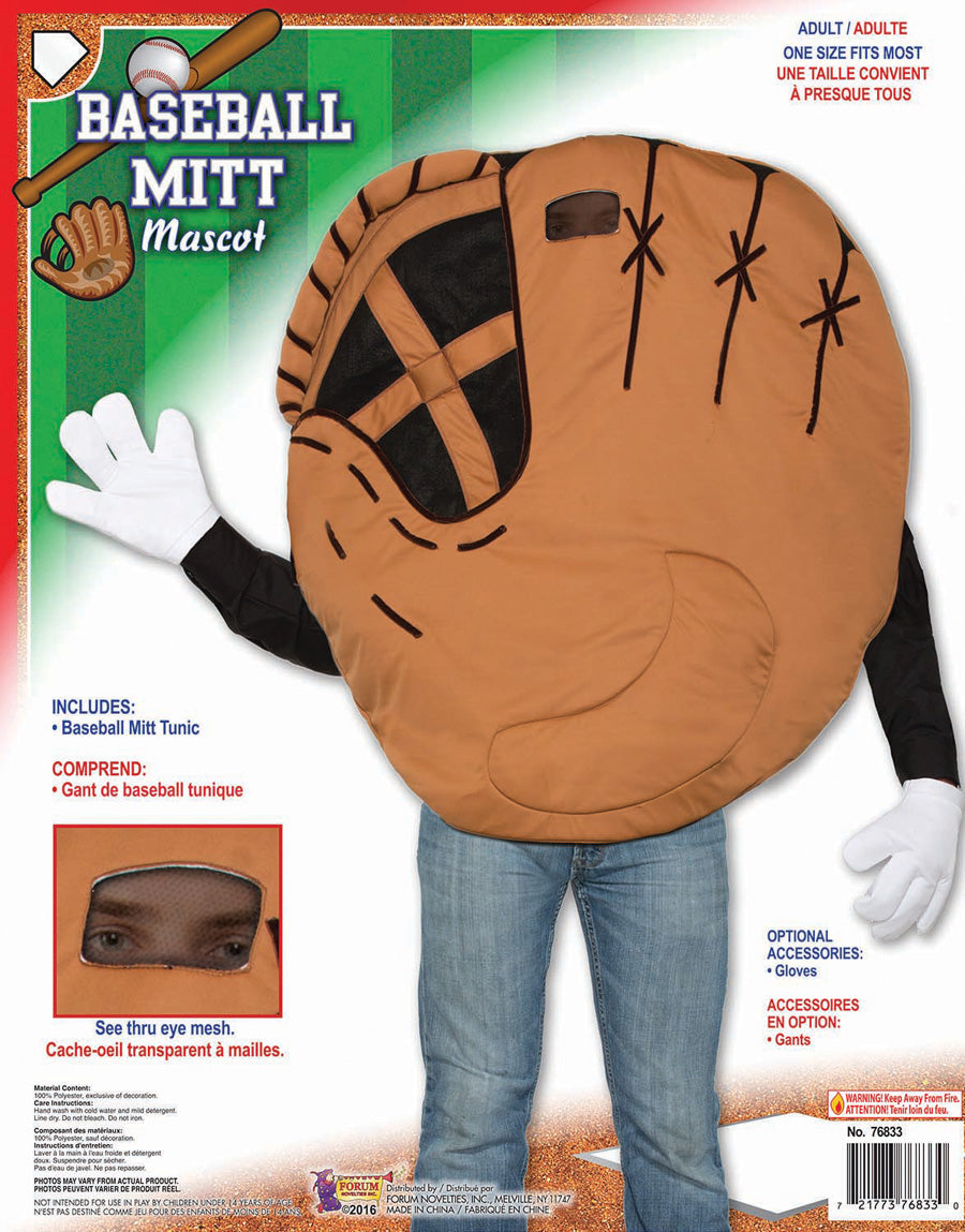 Baseball Mitt Mascot Adult Costume Size Standard