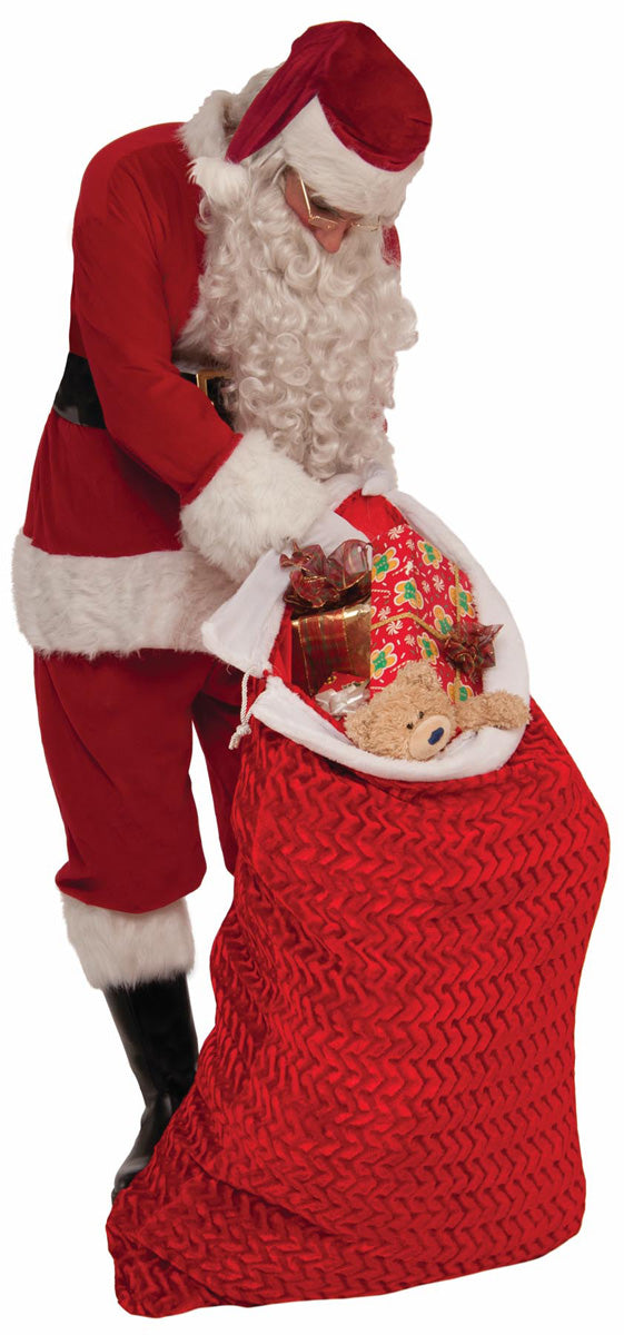 Santa Claus Red Velvet Deluxe Plush Toy Bag Christmas Accessory 29"x46"